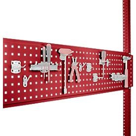 Manuflex, Manuflex ZB3342.3003 Werkzeughalterplatte für Tischbreite 1250 mm Rubin-Rot (B x H) 350 mm x 1246 mm, Werkzeug-Lochplatte, für Tischbreite 1250 mm, f. Serie Universal/Profi, rubinrot RAL 3003