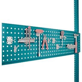 Manuflex, Manuflex ZB3342.5021 Werkzeughalterplatte für Tischbreite 1250 mm Wasserblau (B x H) 350 mm x 1246 mm, Werkzeug-Lochplatte, für Tischbreite 1250 mm, f. Serie Universal/Profi, wasserblau RAL 5021