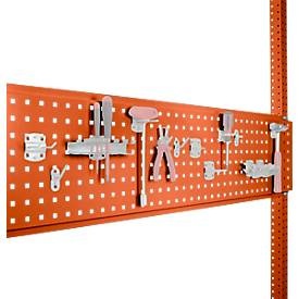 Manuflex, Manuflex ZB3345.2001 Werkzeughalterplatte für Tischbreite 2000 mm Rot-Orange (B x H) 350 mm x 1996 mm, Werkzeug-Lochplatte, für Tischbreite 2000 mm, f. Serie Universal/Profi, rotorange RAL 2001
