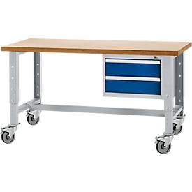Schäfer Shop Select, Werkbank, fahrbar, höhenverstellbar, Unterbau, hellsilber, Werkbank, fahrbar, höhenverstellbar, Unterbau, hellsilber