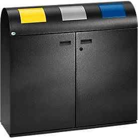 VAR, VAR® Wertstoffsammler, 3x 80 Liter, Doppelflügeltür, Korpus antik-silber, VAR® Wertstoffsammler, 3x 80 Liter, Doppelflügeltür, Korpus antik-silber