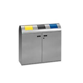 VAR, VAR® Wertstoffsammler, 3x 80 Liter, Doppelflügeltür, Korpus silber, VAR® Wertstoffsammler, 3x 80 Liter, Doppelflügeltür, Korpus silber