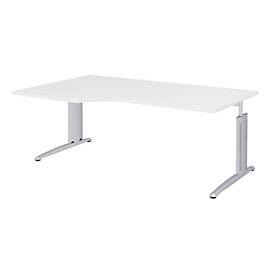 undefined, Winkelschreibtisch BARI, 90°, Form A, Winkel links, C-Fuß, B 2000 x T 800 mm, weiß, Winkelschreibtisch BARI, 90°, Form A, Winkel links, C-Fuß, B 2000 x T 800 mm, weiß