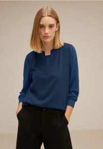 STREET ONE, Chiffon Langarmshirt, 