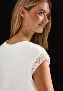 STREET ONE, STREET ONE Shirttop, mit Häkeldetails