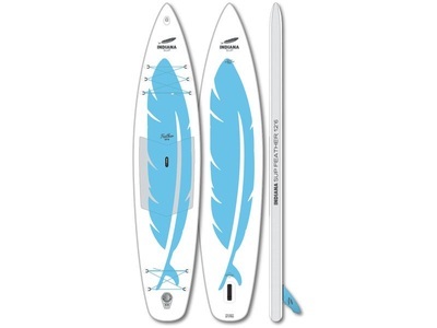 Indiana SUP 12'6 Feather Aufblasbares SUP Board weiß/blau 2021 SUP Boards
