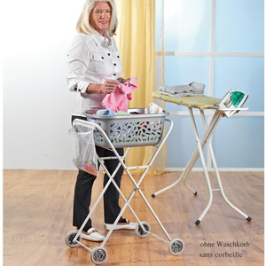 undefined, Wäschekorb-Trolley mit Beinen auf Rollen, Wäschekorb-Trolley mit Beinen auf Rollen