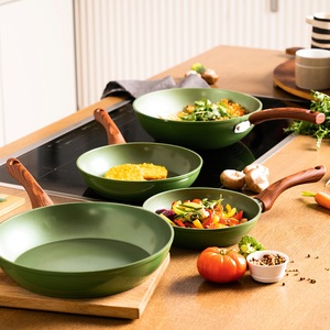 Just Vegan, Aluminium-Pfanne 'CeraVegan' mit pflanzlicher Keramik-Antihaftbeschichtung auf Basis von Avocado-Öl, Ø 28 cm Just Vegan Grün, 