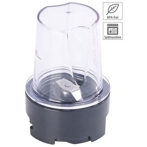 Rosenstein & Söhne, Rosenstein & Söhne Mahl-Aufsatz mit Edelstahl-Klinge und Becher für 2in1-Vakuum-Mixer, Mahl-Aufsatz mit Edelstahl-Klinge und Becher für 2in1-Vakuum-Mixer