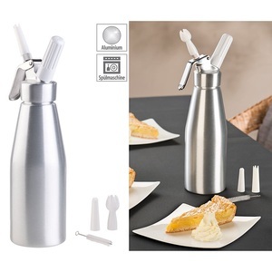 Rosenstein & Söhne, Rosenstein & Söhne Sahnespender für Schlagsahne, Cremes und Sossen, 1 Liter, 3 Aufsätze, Sahnespender für Schlagsahne, Cremes und Sossen, 1 Liter, 3 Aufsätze