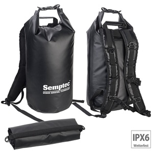 Semptec Urban Survival Technology, Semptec Urban Survival Technology Wasserdichter Trekking-Rucksack aus Lkw-Plane, 20 Liter, schwarz, IPX6, Wasserdichter Trekking-Rucksack aus Lkw-Plane, 20 Liter, schwarz, IPX6