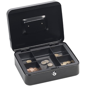 Xcase, Xcase Stahl-Geldkassette, Münzeinsatz mit 5 Fächern, Schloss, 2 Schlüssel, Stahl-Geldkassette, Münzeinsatz mit 5 Fächern, Schloss, 2 Schlüssel