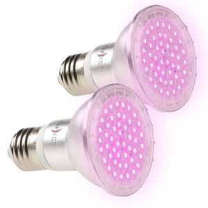 Lunartec, Lunartec 2er-Set LED-Pflanzenlampen mit je 48 LEDs, 50 Lumen, E27, 2er-Set LED-Pflanzenlampen mit je 48 LEDs, 50 Lumen, E27
