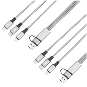 Callstel, Callstel 2er-Set 3in1-Schnellladekabel: Micro-USB, USB Typ C & Lightning, 30 cm, 2er-Set 3in1-Schnellladekabel: Micro-USB, USB C & Lightning, 30 cm, 3A