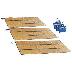 undefined, 3er-Set faltbare Bast-Strandmatten mit Tragegriffen, 180 x 90 cm