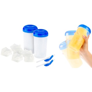 Rosenstein & Söhne, Rosenstein & Söhne 2er-Pack Schüttel-Becher für selbstgemachtes Slush-Eis, 170 ml, 2er-Pack Schüttel-Becher für selbstgemachtes Slush-Eis, 170 ml