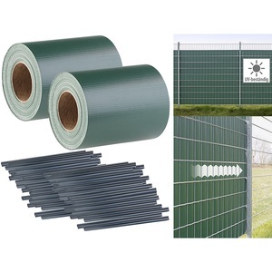 Royal Gardineer, Royal Gardineer 2er-Set Sichtschutzfolie für Stabmattenzaun, 56 Klemmen, 35 m x 19 cm, 2er-Set Sichtschutzfolie für Stabmattenzaun, 56 Klemmen, 35 m x 19 cm