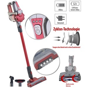 Sichler Haushaltsgeräte, Sichler Haushaltsgeräte 2in1-Akku-Zyklon-Staubsauger mit elektrischer Bürste, 2 Modi, 21,6 V, 2in1-Akku-Zyklon-Staubsauger mit elektrischer Bürste, 2 Modi, 21,6 V