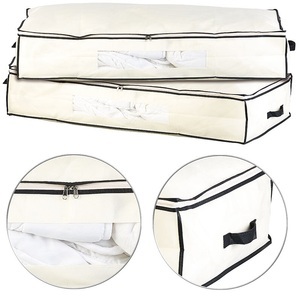 Infactory, 2er-Set Unterbettkommoden mit Haltegriffen, beige, 100 x 48 x 18 cm, 2er-Set Unterbettkommoden mit Haltegriffen, beige, 100 x 48 x 18 cm