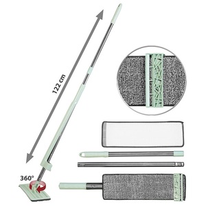 Sichler Haushaltsgeräte, Boden-Wischer mit Abstreifer, 3-tlg. Stiel, 122 cm Länge, 2 Wischpads / Bodenwischer, Boden-Wischer mit Abstreifer, 3-tlg. Stiel, 122 cm Länge, 2 Wischpads