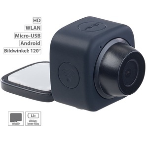 Somikon, Somikon Mini-Selfie-Cam mit WLAN und App-Steuerung, 720p, Klebepad & Magnet, Mini-Selfie-Cam mit WLAN und App-Steuerung, 720p, Klebepad & Magnet