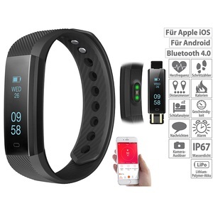 newgen medicals, newgen medicals Fitness-Armband m. Bluetooth, Benachrichtigung, Pulsmesser, OLED, IP67, Fitness-Armband m. Bluetooth, Benachrichtigung, Pulsmesser, OLED, IP67