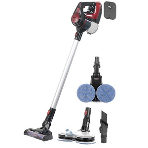 Sichler Haushaltsgeräte, Sichler Haushaltsgeräte 2in1-Akku-Staubsauger- und-Fussbodenpoliermaschine mit Sprühfunktion, 2in1-Akku-Staubsauger- und-Fußbodenpoliermaschine mit 2 Stufen