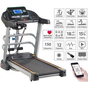 newgen medicals, newgen medicals Profi-Laufband & Fitness-Station, App, Bluetooth, 18 km/h, 1.865 Watt, Profi-Laufband & Fitness-Station, App, Bluetooth, 18 km/h, 1.865 Watt