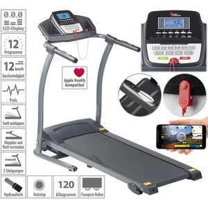 newgen medicals, newgen medicals Profi-Laufband mit App & Bluetooth, Pulsmesser, 12 Programme, 1.100 W, Profi-Laufband mit App & Bluetooth, Pulsmesser, 12 Programme, 1.100 W