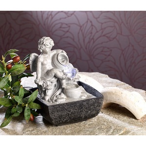 Infactory, infactory Beleuchteter Zimmerbrunnen mit Engel, Beleuchteter Zimmerbrunnen mit Engel