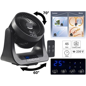 Sichler Haushaltsgeräte, Sichler Haushaltsgeräte Digitaler 3D-Robo-Raumventilator und Luftzirkulator, 45 Watt, Ø 21 cm, Digitaler 3D-Robo-Raumventilator und Luftzirkulator, 45 Watt, Ø 21 cm