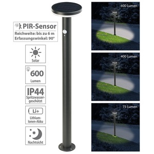 Lunartec, Lunartec Premium-LED-Solar-Wegeleuchte, PIR-Sensor, Nachtlicht, 600 Lumen, LED-Solar-Wegeleuchte SWL-600, PIR-Sensor, Nachtlicht, 600 Lumen