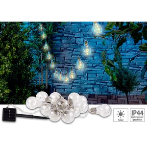 Lunartec, Lunartec Solar-LED-Lichterkette im Glühbirnen-Look, 12 Birnen, warmweiss, 8,5 m, Solar-LED-Lichterkette im Glühbirnen-Look, 12 Birnen, warmweiß, 8,5 m