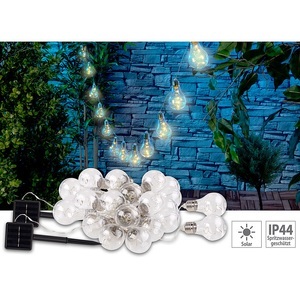 Lunartec, Lunartec Solar-LED-Lichterkette im Glühbirnen-Look, 12 Birnen, 8,5 m, 2er-Set, Solar-LED-Lichterkette im Glühbirnen-Look, 12 Birnen, 8,5 m, 2er-Set