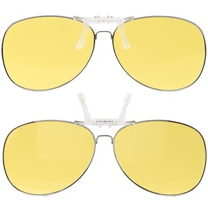 Pearl, Pearl 2er-Set Nachtsicht-Brillenclips im Pilotenbrillen-Design, polarisiert, 2er-Set Nachtsicht-Brillenclips im Pilotenbrillen-Design, polarisiert