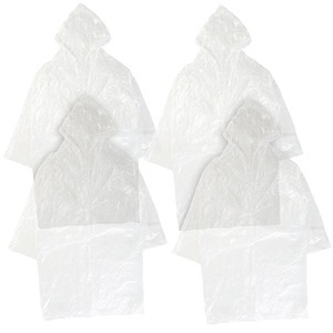 Infactory, infactory 4er-Set Notfall-Regenmäntel mit Kapuze, Universalgrösse, transparent, 4er-Set Notfall-Regenmäntel mit Kapuze, Universalgröße, transparent