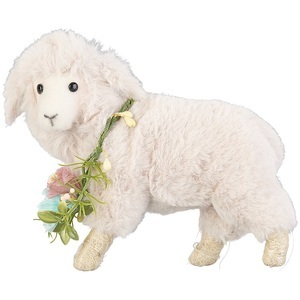 Infactory, infactory Deko-Osterlamm zum Hinstellen, handgefertigt, mit Kunstpelz, 13,5 cm, Deko-Osterlamm zum Hinstellen, handgefertigt, mit Kunstpelz, 13,5 cm