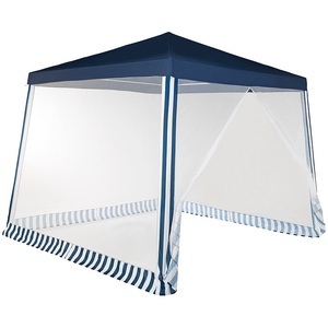 Royal Gardineer, Royal Gardineer Pavillonzelt mit Moskito-Netz, 300x300x236 cm, 280 Mesh, blau/weiss, Pavillonzelt mit Moskito-Netz, 300x300x236 cm, 280 Mesh, blau/weiss