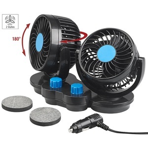 Lescars, Lescars Kfz-Doppel-Ventilator für 12-V-Anschluss, mit 2 Stufen, 6,5 Watt, Kfz-Doppel-Ventilator für 12-V-Anschluss, mit 2 Stufen, 6,5 Watt