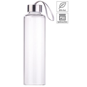 Pearl, Pearl Trinkflasche aus Borosilikat-Glas, 550 ml, spülmaschinenfest, BPA-frei, Trinkflasche aus Borosilikat-Glas, 550 ml, spülmaschinenfest, BPA-frei