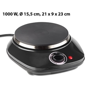 Rosenstein & Söhne, Rosenstein & Söhne Kompakte elektrische Einzel-Kochplatte, 1.000 Watt, 155 mm, stufenlos, Kompakte elektrische Einzel-Kochplatte, 1.000 Watt, 155 mm, stufenlos