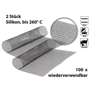 Rosenstein & Söhne, Rosenstein & Söhne 2x Profi-Silikon Dauer-Back- & Grillmatte 42x36cm, antihaft, 2x Profi-Silikon Dauer-Back- & Grillmatte 42x36cm, antihaft