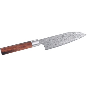 TokioKitchenWare, TokioKitchenWare Handgefertigtes Marken-Damast-Santokumesser mit 16-cm-Klinge, Handgefertigtes Marken-Damast-Santokumesser mit 16-cm-Klinge