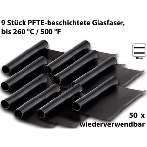 Rosenstein & Söhne, Rosenstein & Söhne Dauer-BBQ-Grillmatte & Antihaft-Bratfolie aus Glasfaser, 9 Stück, Dauer-BBQ-Grillmatte & Antihaft-Bratfolie aus Glasfaser, 9 Stück