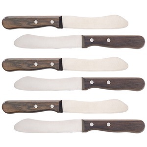 Rosenstein & Söhne, Rosenstein & Söhne 6er-Set Frühstücksmesser mit Griff aus Blackwood-Holz, 11,5cm Klinge, 6er-Set Frühstücksmesser mit Griff aus Blackwood-Holz, 11,5cm Klinge