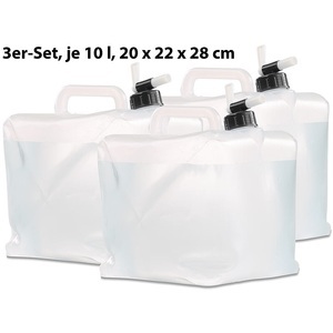 Semptec, Semptec Urban Survival Technology Faltbare Wasserkanister mit Zapfhahn, 10 Liter, 3er-Set, Faltbare Wasserkanister mit Zapfhahn, 10 Liter, 3er-Set