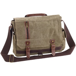 Xcase, Xcase Geräumige Canvas-Retro-Umhängetasche für Notebooks bis 33 cm/13", oliv, Geräumige Canvas-Retro-Umhängetasche für Notebooks bis 33 cm/13
