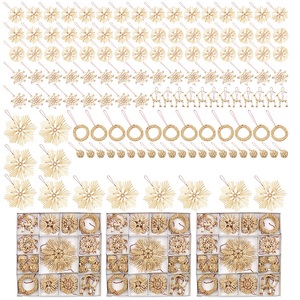 Infactory, infactory 132-teiliges Strohschmuck-Set für den Weihnachtsbaum, 7 Formen, 132-teiliges Strohschmuck-Set für den Weihnachtsbaum, 7 Formen