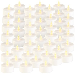 Lunartec, Lunartec 48er-Set LED-Teelichter mit flackerndem Licht, Batteriebetrieb, 48er-Set LED-Teelichter mit flackerndem Licht, Batteriebetrieb