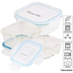 Rosenstein & Söhne, Rosenstein & Söhne 5in1-Glas-Frischhaltedosen-Set, 6-tlg., Clip-Deckel, -40 bis +400 C°, 5in1-Glas-Frischhaltedosen-Set, 6-tlg., Clip-Deckel, -40 bis +400 C°